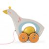 Moulin Roty Voyage d'Olga Pull along wooden goose with an egg toy