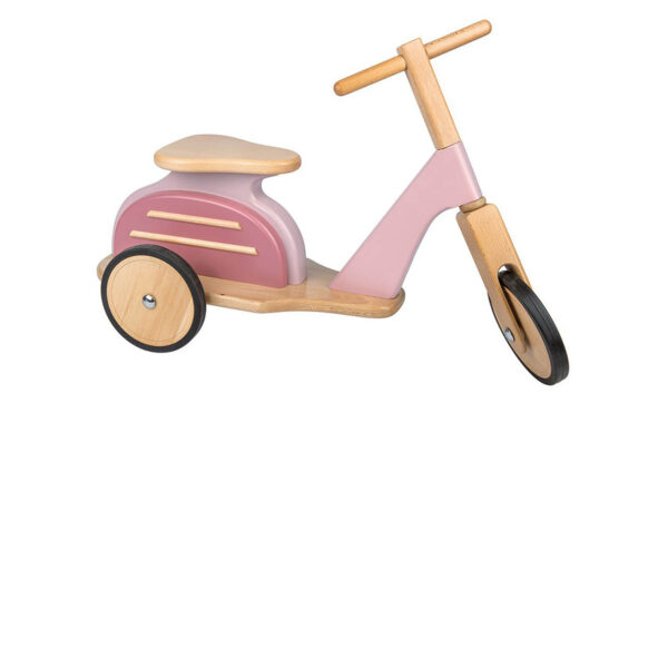 Wooden scooter in powder pink