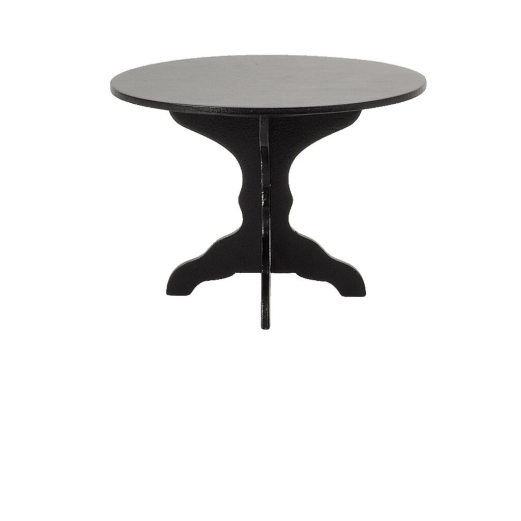 Maileg miniature black wooden round table for a mouse