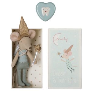 Maileg blue Tooth Fairy Mouse in a box