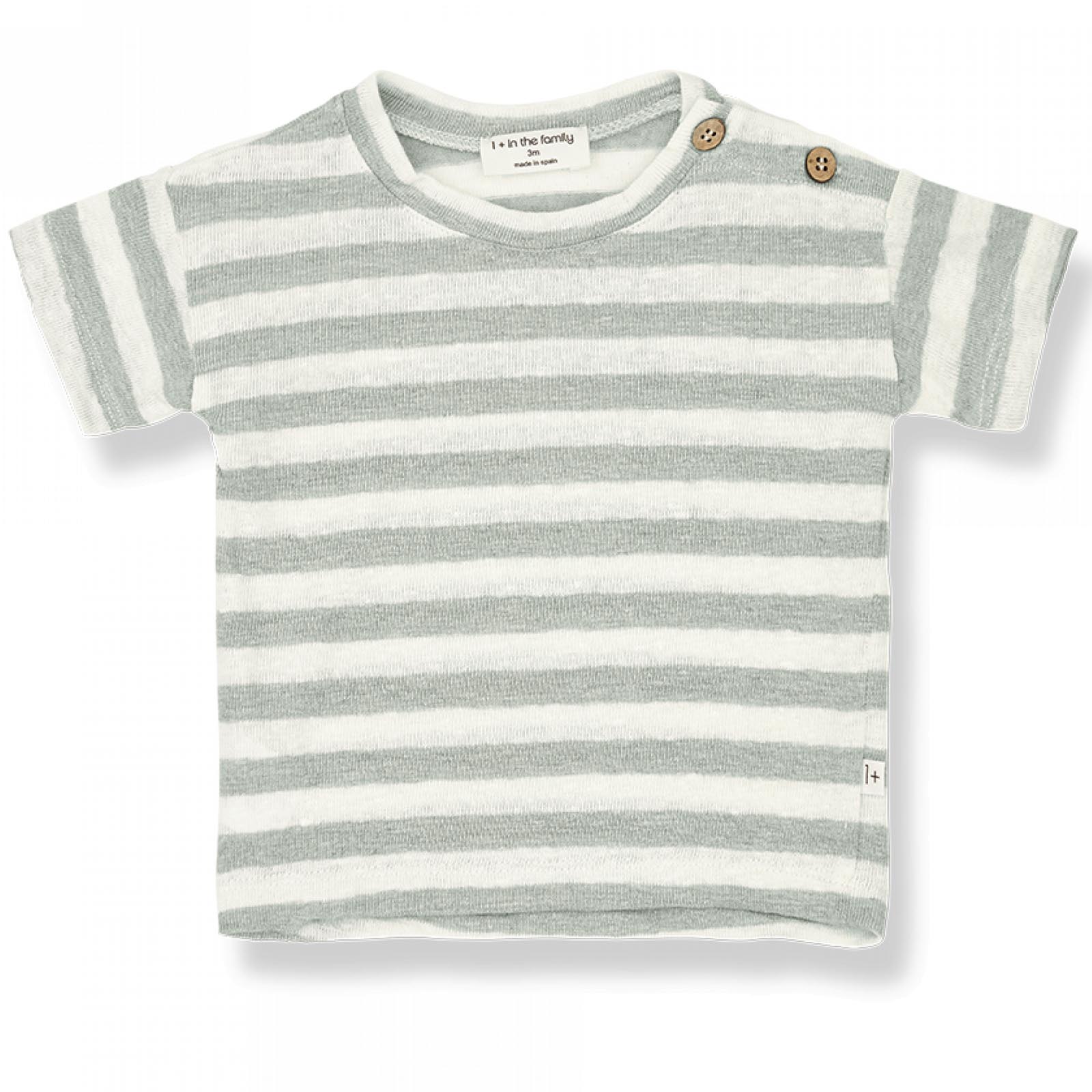 Victor linen t-shirt lime stripes junior