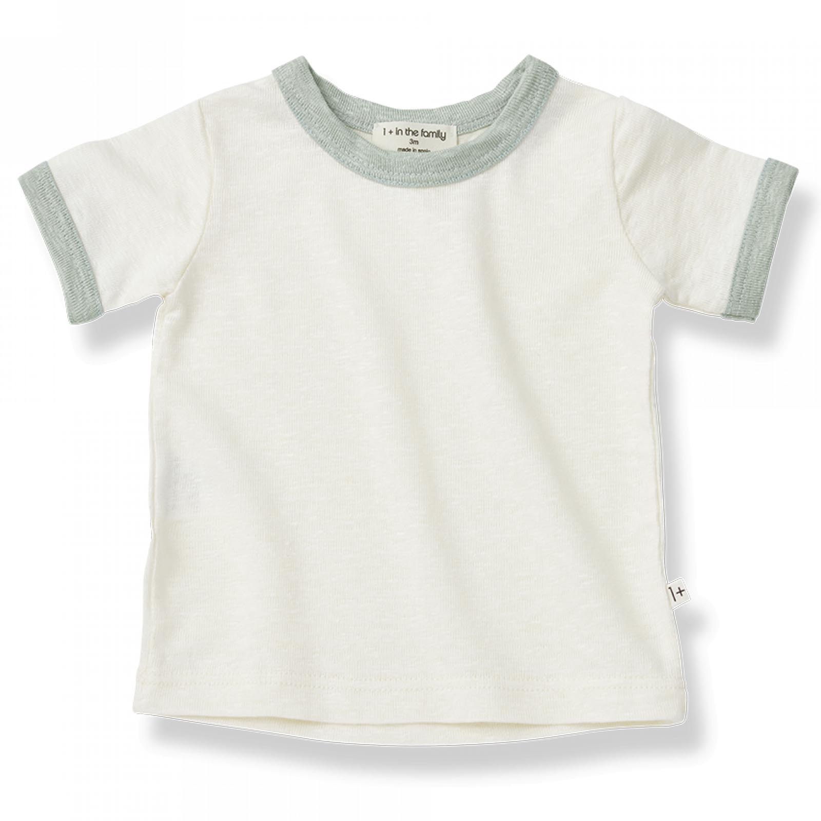 Mou linen t-shirt ivory with lime hem junior