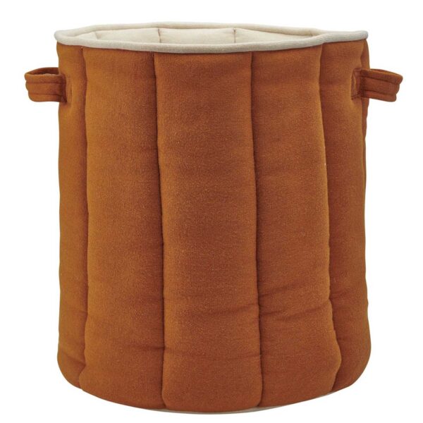 Knitted large storage basket cinnamon