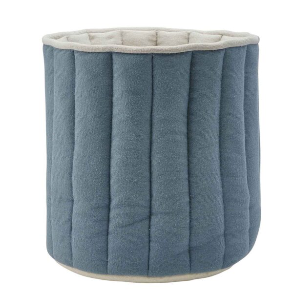 Knitted small storage basket blue