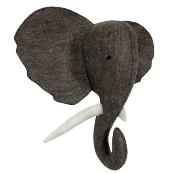 Elephant wall decoration grey