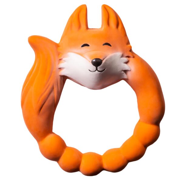Natural rubber teether fox
