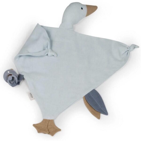 Goose comforter and cuddle toy blue