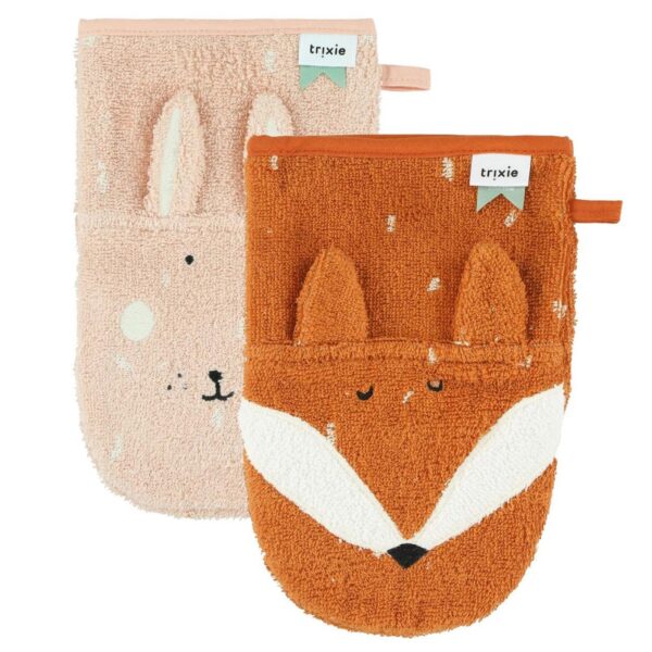 Bath gloves set fox & bunny