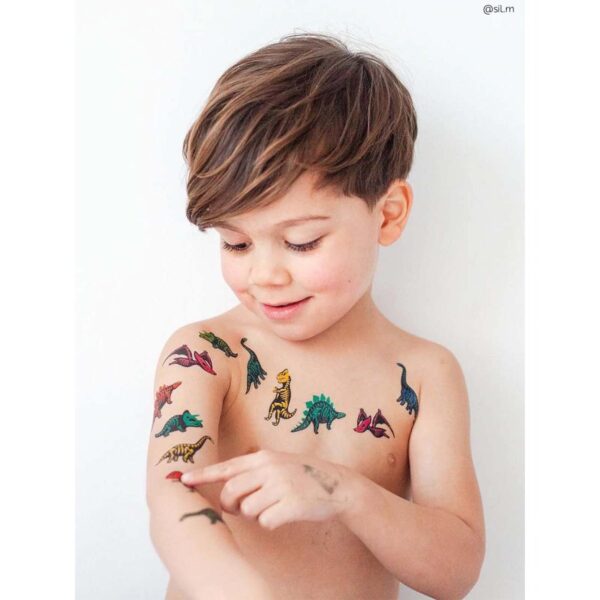 Dino skeletons temporary tattoos large sheet - Image 2