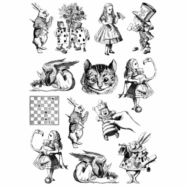 Alice in Wonderland temporary tattoos large sheet