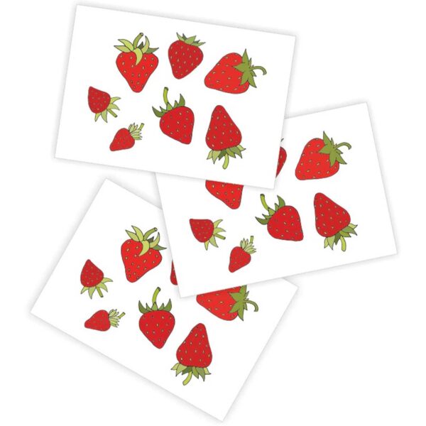 Strawberries temporary tattoos set of 3