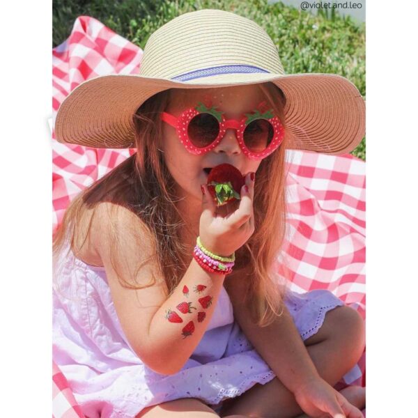 Strawberries temporary tattoos set of 3 - Image 2