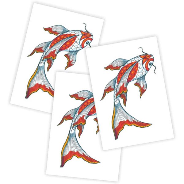 Koi fish temporary tattoos set of 3