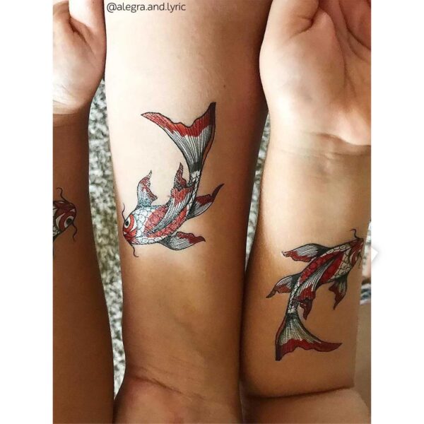 Koi fish temporary tattoos set of 3 - Image 2