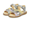 Angulus children sandals with adjustable buckle closure lilac silver yellow