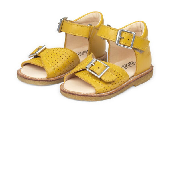 Angulus children sandals with velcro and buckle closure yellow