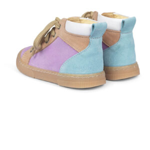 Angulus children shoes with lace lilac peach white blue suede rollover