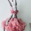 Handmade soft toy velvet bunny Violet close up