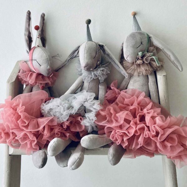 Handmade soft toy velvet bunny Violet group