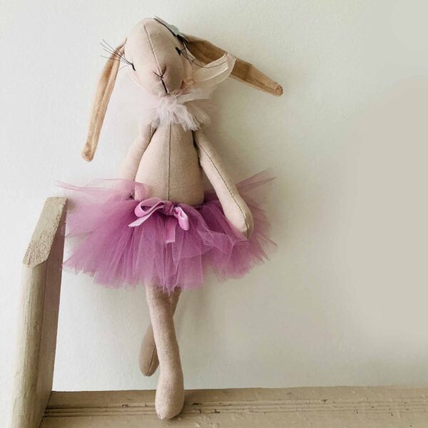 Handmade soft toy velvet bunny Lily standing