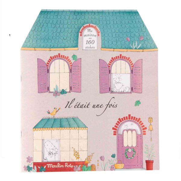 Moulin Roty house colouring book with 160 stickers