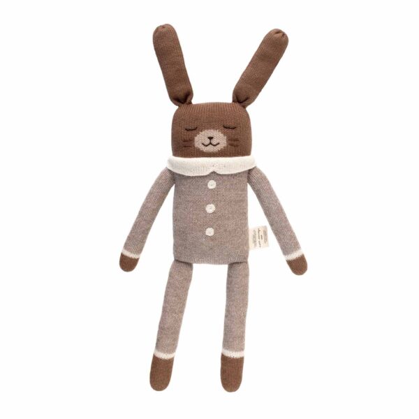 Main sauvage bunny knit toy oat bodysuit