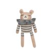 Main sauvage teddy knit toy slate striped romper