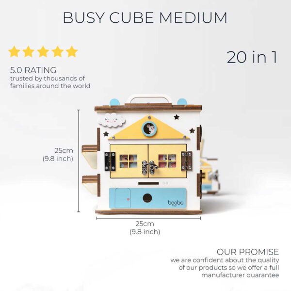 Boobo busy cube medium blue details