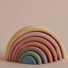 raguda grez wooden rainbow stacker pastel