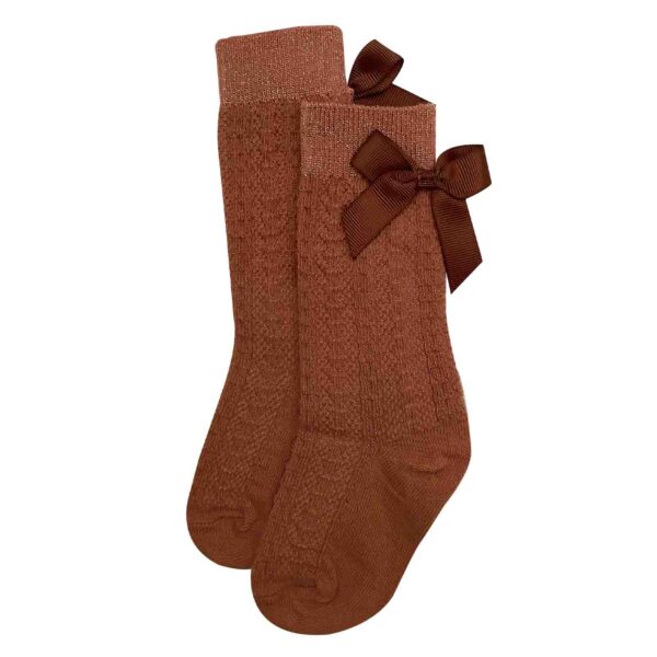 sofia knee socks copper brown