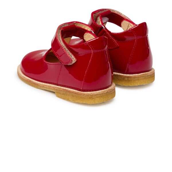 Angulus Starter Mary Jane with heart and velcro red back patent