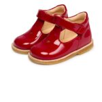 Angulus Starter Mary Jane with heart and velcro red patent