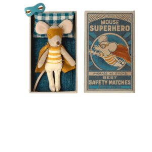 Super hero mouse Little brother in matchbox open