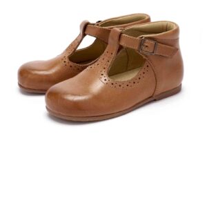 Bea leather brown t bar shoes