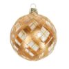 Glass Bauble Clear with Gold Trellis