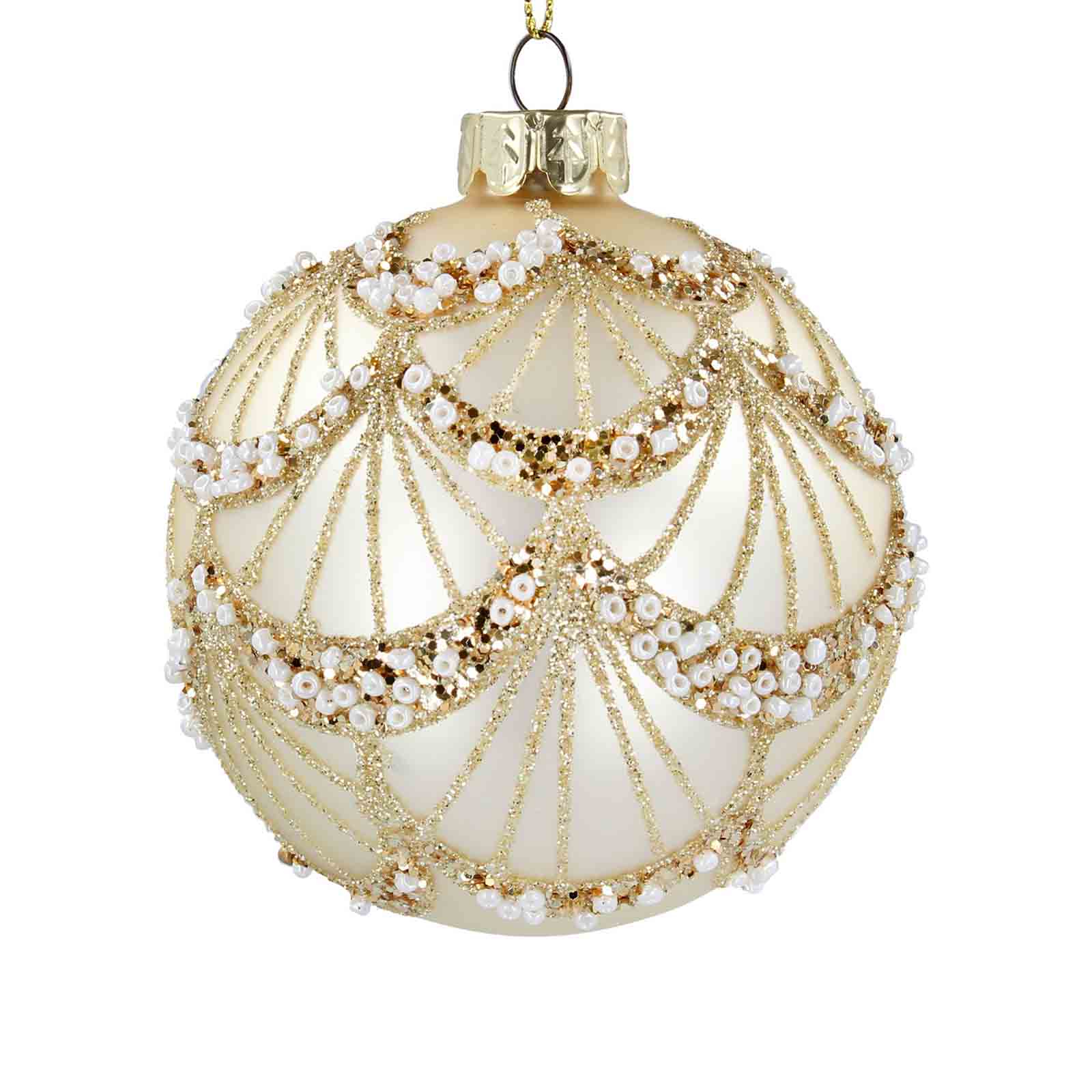 Matt Gold Glass Bauble Gold Bead Swags - Roly Pony