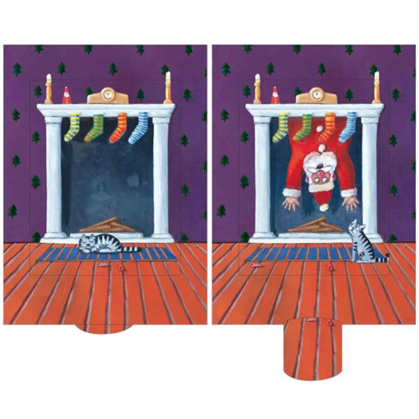 Pull-out Christmas Card Chimney with Santa