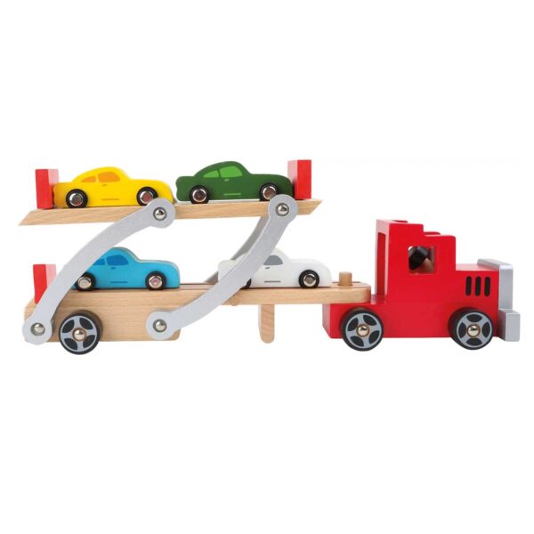 Car Transporter Toy Red with 4 Turbo Cars