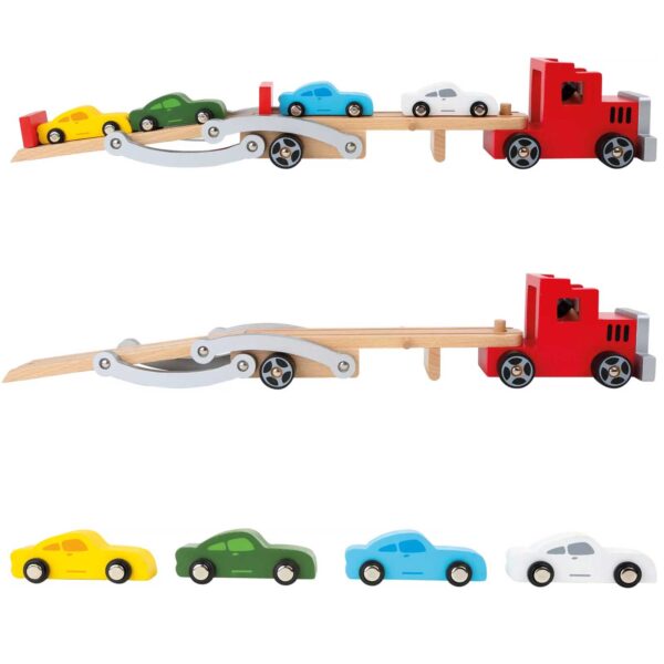 Car Transporter Toy Red with 4 Turbo Cars - Image 2