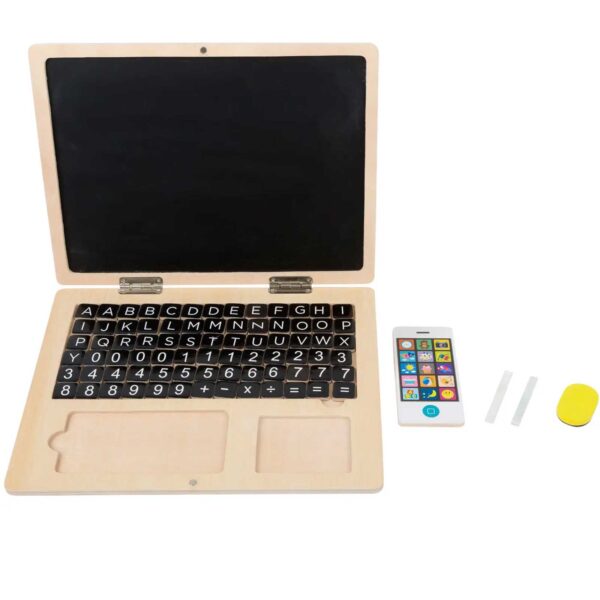 Wooden Laptop with Magnet Board