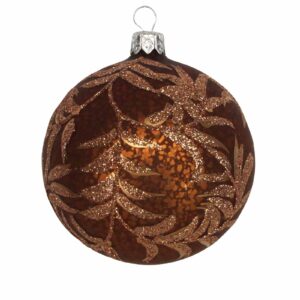 christmas bauble antique copper with gold leaf