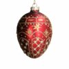 christmas bauble red egg with gold