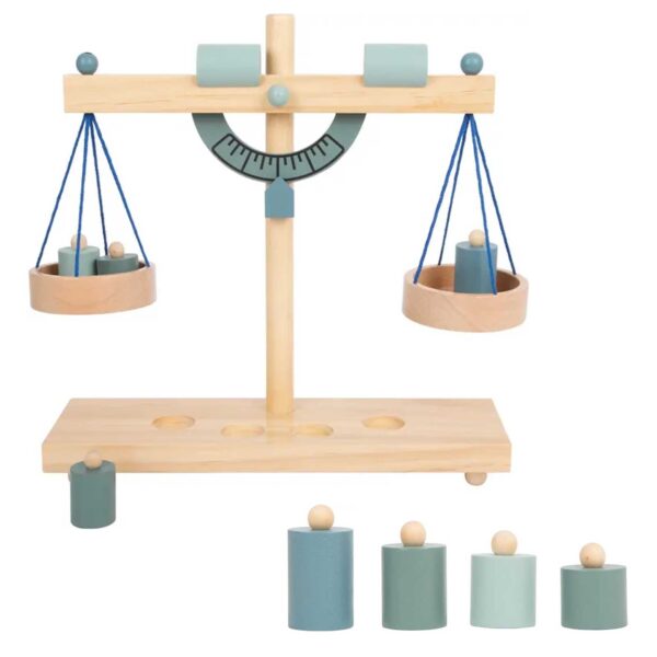 wooden Beam Scale toy with weights