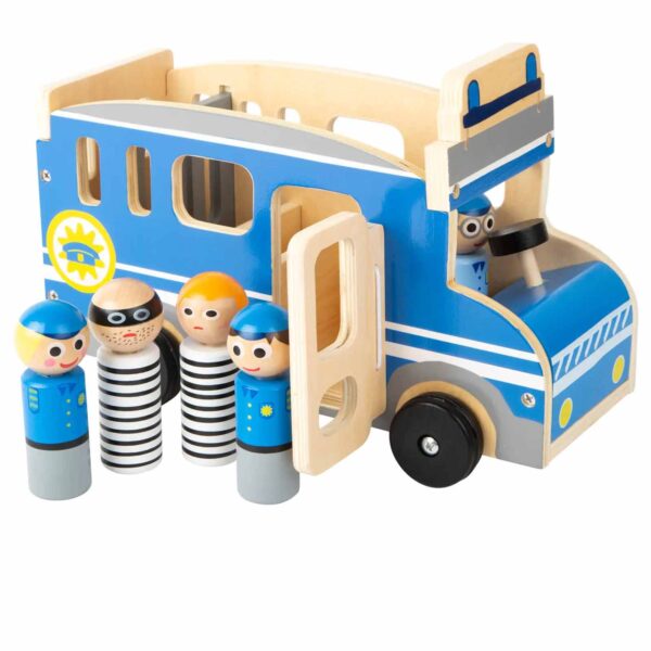 wooden Toy Police Bus