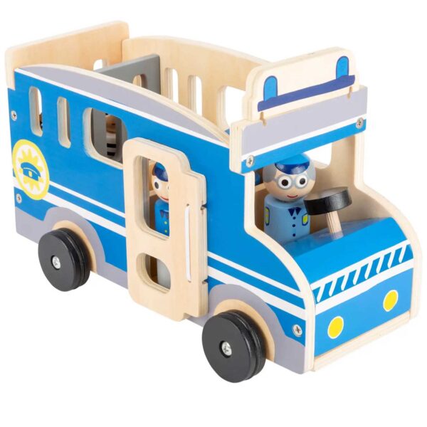 wooden Toy Police Bus front