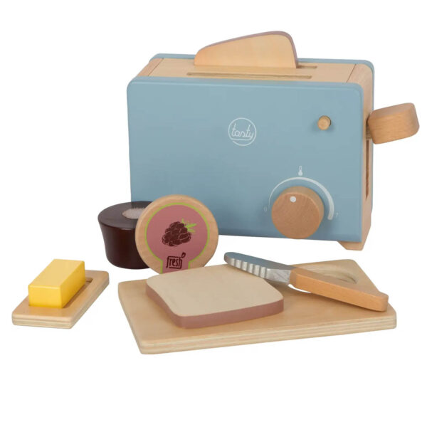 wooden toaster toy set