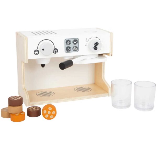 wooden toy Coffee Machine side