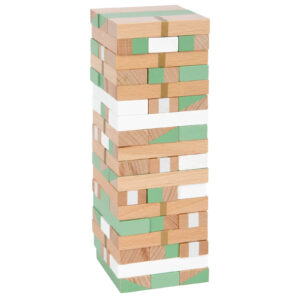 wooden wobbly tower game side