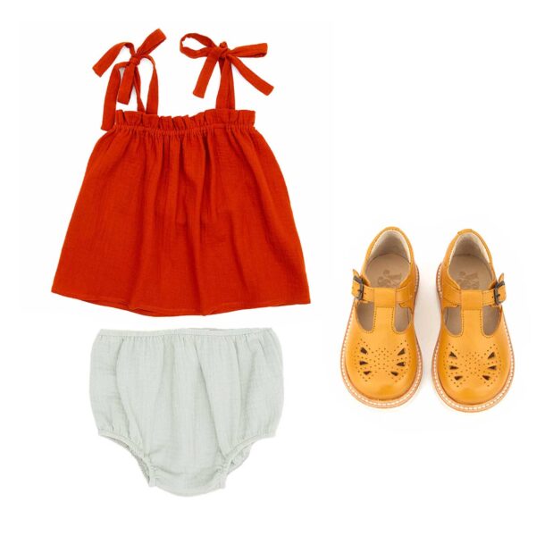 Baby Girl brick top and bloomers set