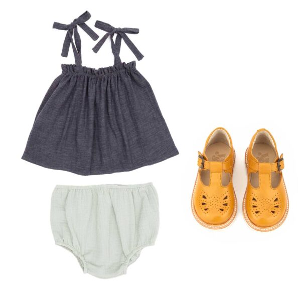 Baby Girl denim top and bloomers set